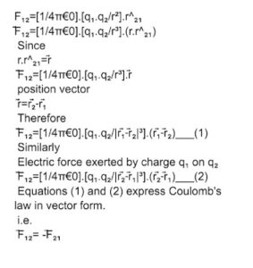 Vector form of coulomb's law